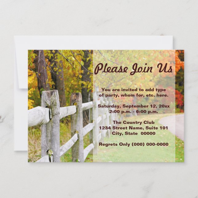 Autumn Country Invitations (Front)