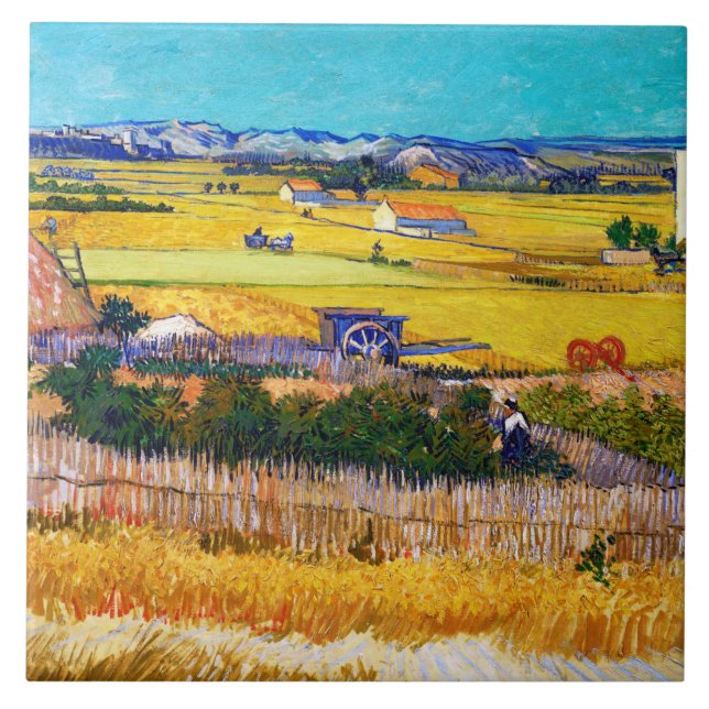 Autumn Countryside, Van Gogh Ceramic Tile (Front)