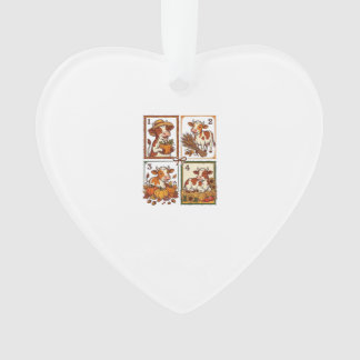 Autumn Cow Quartet Vintage Patchwork Farm Shirt Ornament