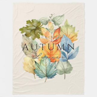 Autumn Crisp Leaves Fleece Blanket–Cosy Fall Home