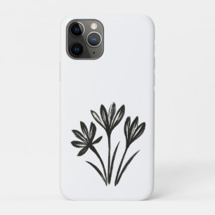 Autumn Crocus – Ink Brush Botanical Trio on iPhone 11 Pro Case