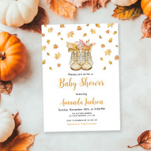 Autumn Cute Boots Baby Shower