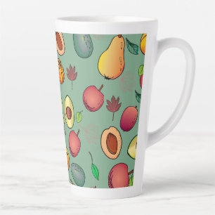 Autumn Cute Colourful Fruit Pumpkin Foliage Latte Mug