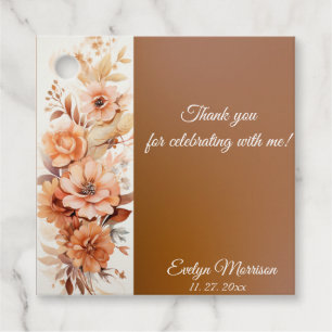 Autumn Cute Gnome Fall Leaves Birthday Favour Tags