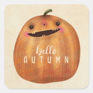 Autumn Cute Halloween Thanksgiving Fall Decor Square Sticker