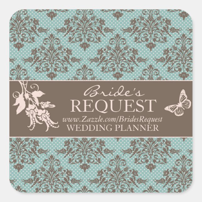 Autumn Damask Business Sticker 2 (Front)
