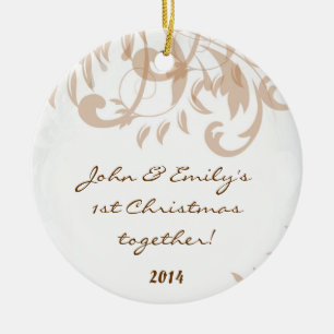 Autumn Damask Lace Fall Personalised Name Ornament