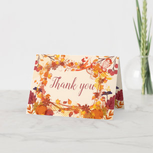 Autumn dance Folded Thank You Card