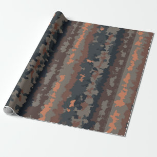 Autumn Dark Earth Abstract Design Wrapping Paper
