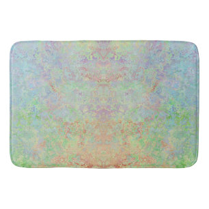 Autumn Dawn Neon Pastel Alcohol Ink Abstract Bath Mat