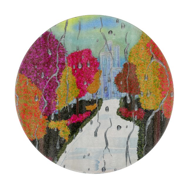 Autumn Day Apron Cutting Board (Front)