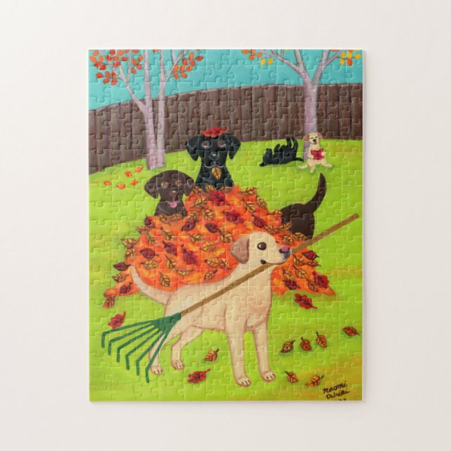 Autumn Day Labradors Jigsaw Puzzle (Vertical)