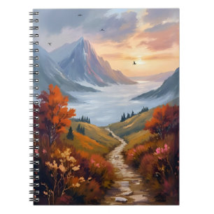 Autumn Daydreams Fall Mountain Landscape Painted Notebook