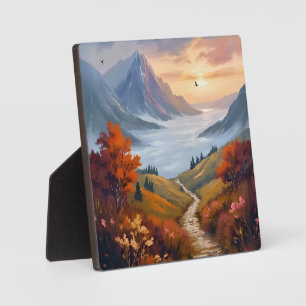 Autumn Daydreams Fall Mountain Landscape Painted Plaque