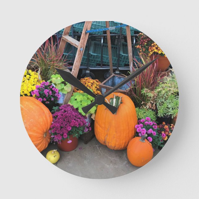 Autumn Decor Round Clock (Front)