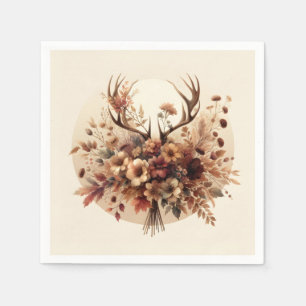 Autumn Deer Antler Bouquet Napkin