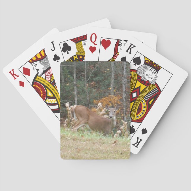 Autumn Deer in Lake Arrowhead GA Playing Cards (Back)