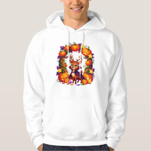 Autumn Deer in Pumpkin Frame Hoodie