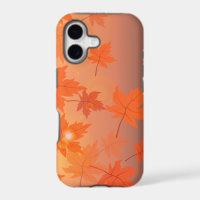 Autumn design with maple leaves and bokeh effect