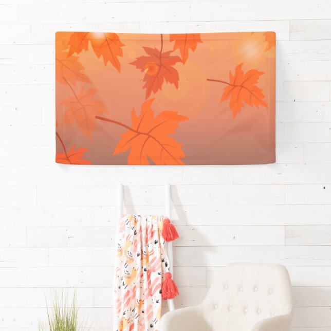 Autumn design with maple leaves and bokeh effect  banner (Insitu)