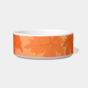 Autumn design with maple leaves and bokeh effect bowl