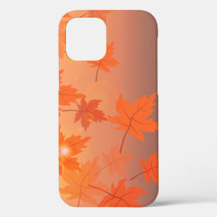 Autumn design with maple leaves and bokeh effect iPhone 12 case