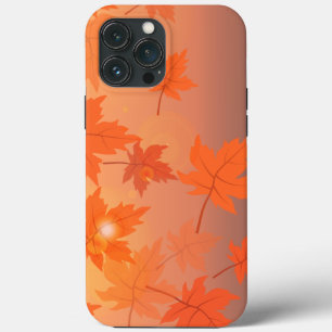 Autumn design with maple leaves and bokeh effect iPhone 13 pro max case
