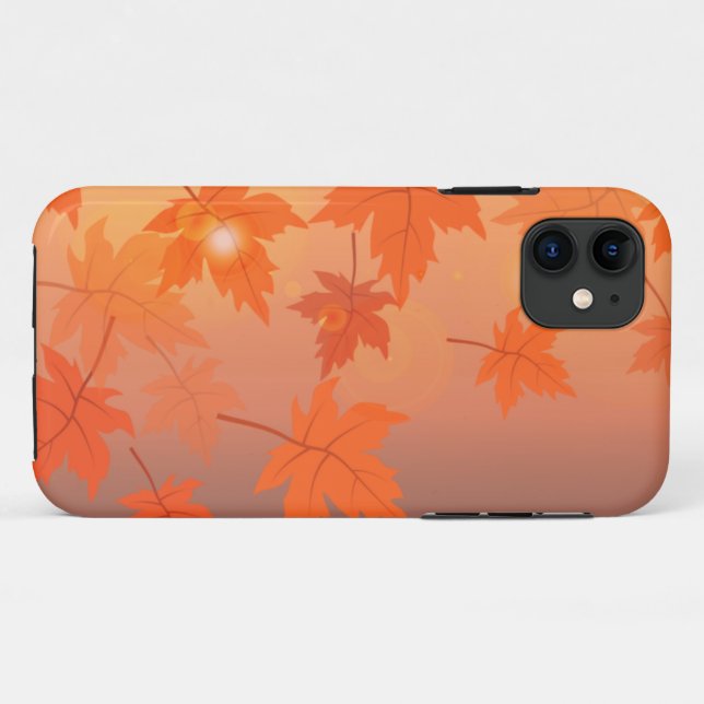 Autumn design with maple leaves and bokeh effect  Case-Mate iPhone case (Back (Horizontal))
