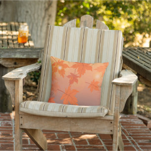 Autumn design with maple leaves and bokeh effect   cushion