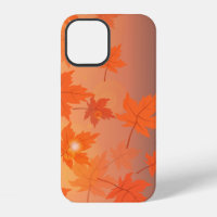 Autumn design with maple leaves and bokeh effect