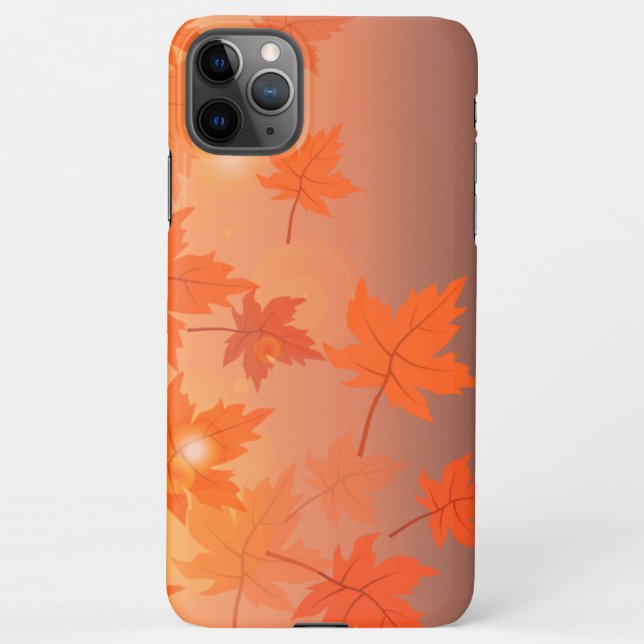 Autumn design with maple leaves and bokeh effect   iPhone case (Back)