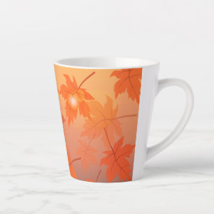 Autumn design with maple leaves and bokeh effect latte mug