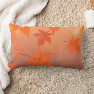 Autumn design with maple leaves and bokeh effect   lumbar cushion