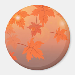 Autumn design with maple leaves and bokeh effect magnet