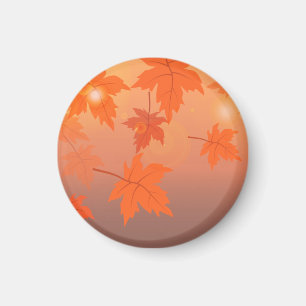 Autumn design with maple leaves and bokeh effect magnet