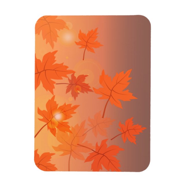 Autumn design with maple leaves and bokeh effect   magnet (Vertical)