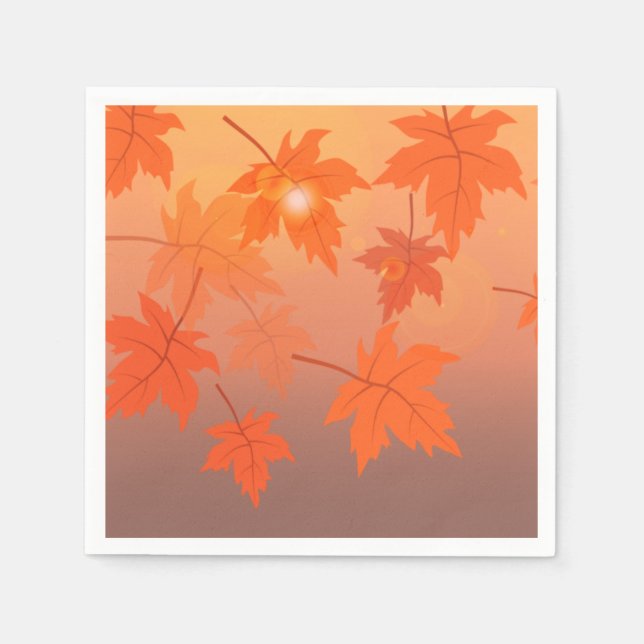 Autumn design with maple leaves and bokeh effect   napkin (Front)