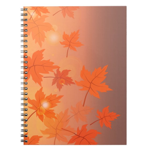Autumn design with maple leaves and bokeh effect notebook (Front)