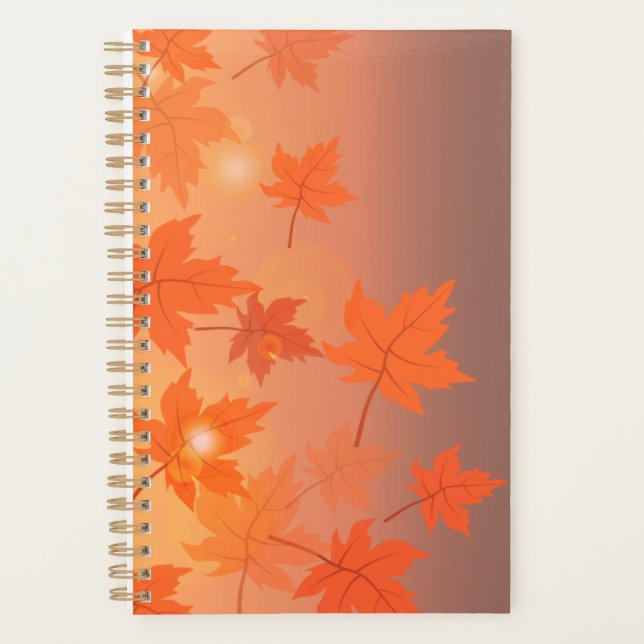 Autumn design with maple leaves and bokeh effect   planner (Front)