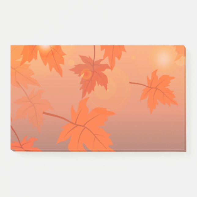 Autumn design with maple leaves and bokeh effect   post-it notes (Front)