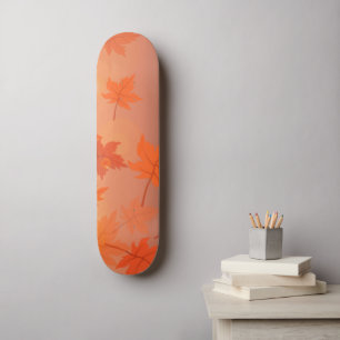 Autumn design with maple leaves and bokeh effect   skateboard