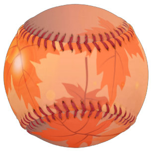 Autumn design with maple leaves and bokeh effect   softball