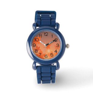 Autumn design with maple leaves and bokeh effect  watch