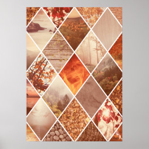 Autumn Diamond Pattern Poster