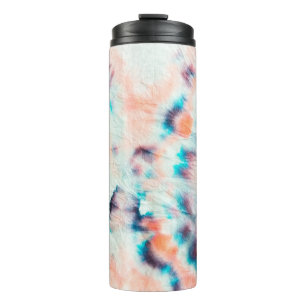Autumn Dirty Art Graffiti. Tie Dye Shibori. Bordo  Thermal Tumbler
