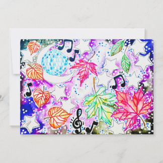 Autumn Disco Party Thank You Card