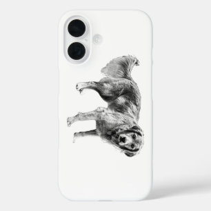 Autumn Dog Case in Grayscale Style