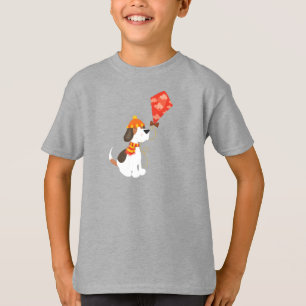 Autumn Dog, Cute Dog, Dog With Kite, Scarf, Hat T-Shirt