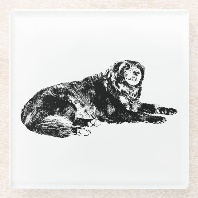 Autumn Dog Outline Coaster Accent (Front)