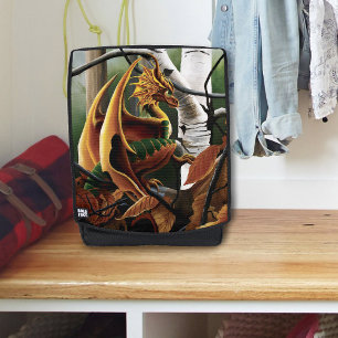 Autumn Dragon Orange Green Fantasy Backpack